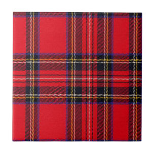 Royal Stewart tartan röd svart pläd Kakelplatta
