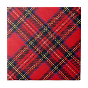 Royal Stewart tartan röd svart pläd Kakelplatta