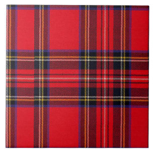 Royal Stewart tartan röd svart pläd Kakelplatta