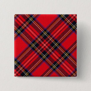 Royal Stewart tartan röd svart pläd Knapp