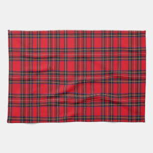 Royal Stewart tartan röd svart pläd Kökshandduk