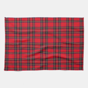 Royal Stewart tartan röd svart pläd Kökshandduk