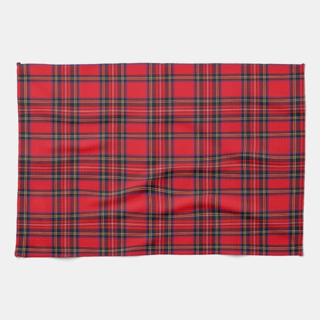 Royal Stewart tartan röd svart pläd Kökshandduk (Horisontell)