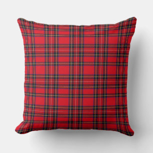 Royal Stewart tartan röd svart pläd Kudde
