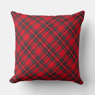 Royal Stewart tartan röd svart pläd Kudde