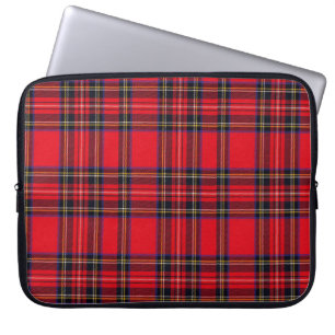 Royal Stewart tartan röd svart pläd Laptop Fodral