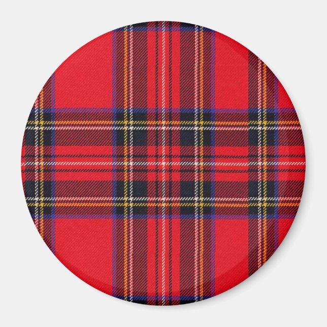 Royal Stewart tartan röd svart pläd Magnet (Framsidan)