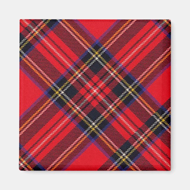 Royal Stewart tartan röd svart pläd Magnet (Framsidan)