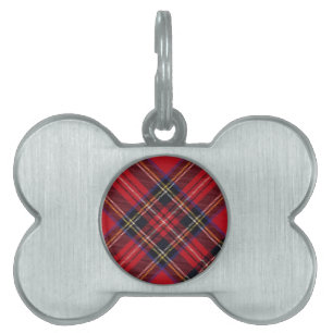 Royal Stewart tartan röd svart pläd Namnbricka Husdjur