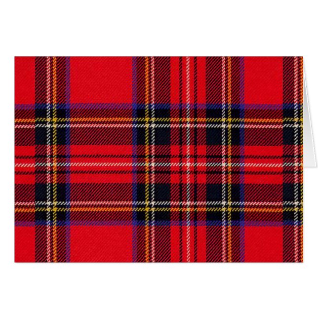 Royal Stewart tartan röd svart pläd OBS Kort (Framsidan Horizontal)