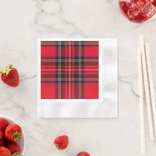 Royal Stewart tartan röd svart pläd Pappersservett