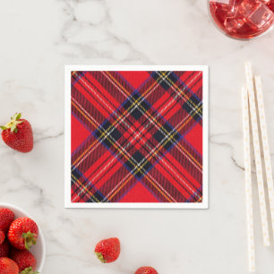 Royal Stewart tartan röd svart pläd Pappersservett