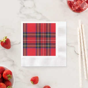 Royal Stewart tartan röd svart pläd Pappersservett