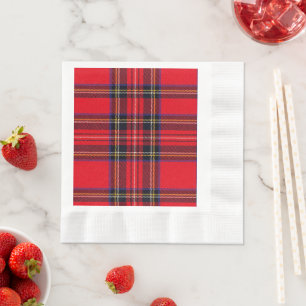 Royal Stewart tartan röd svart pläd Pappersservett