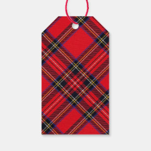 Royal Stewart tartan röd svart pläd Presentetikett