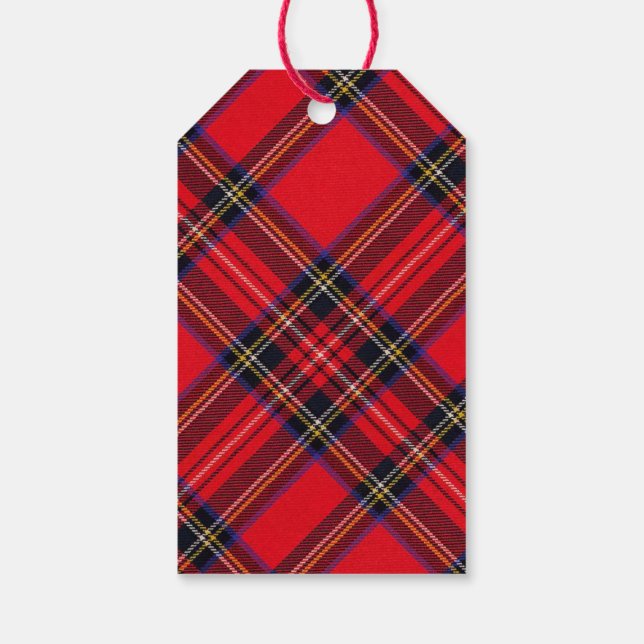 Royal Stewart tartan röd svart pläd Presentetikett (Baksidan)