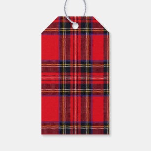 Royal Stewart tartan röd svart pläd Presentetikett