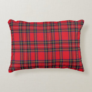 Royal Stewart tartan röd svart pläd Prydnadskudde