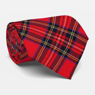 Royal Stewart tartan röd svart pläd Slips