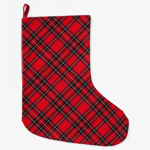 Royal Stewart tartan röd svart pläd Stor Julstrumpa