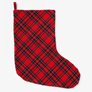 Royal Stewart tartan röd svart pläd Stor Julstrumpa