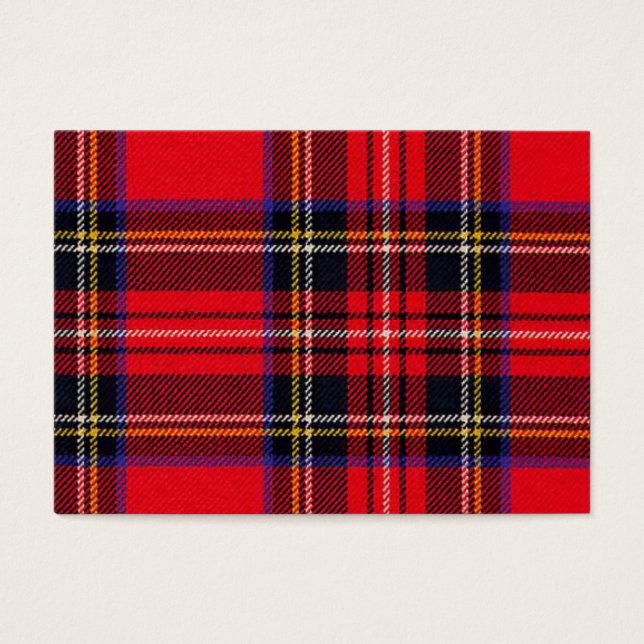 Royal Stewart tartan röd svart pläd Visitkort (Framsidan)