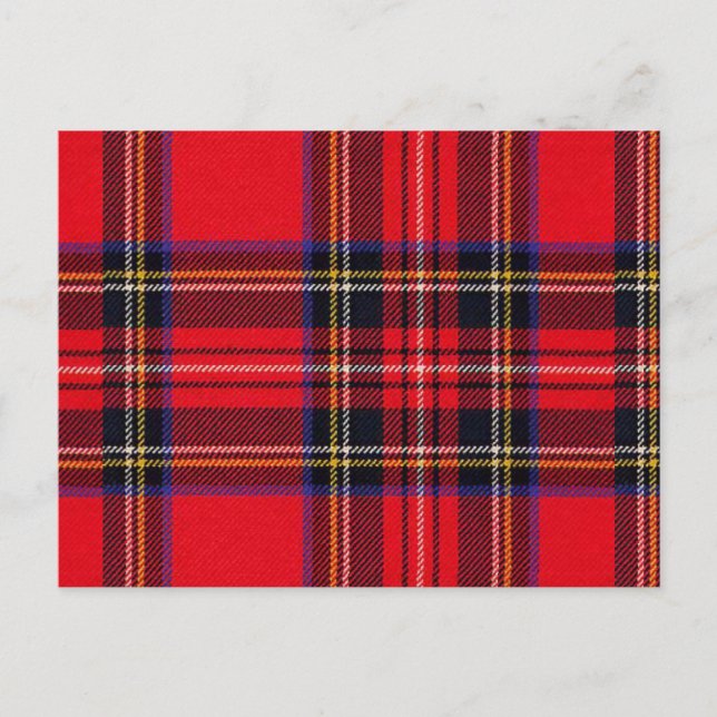 Royal Stewart tartan röd svart pläd Vykort (Framsida)