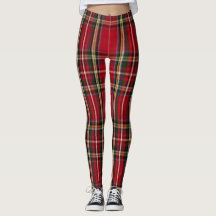Royal Stewart-tartan röda svarta rutiga Leggings