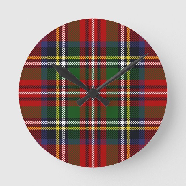 Royal Stewart Tartan Rund Klocka (Framsida)