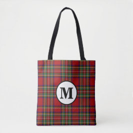 Royal Stewart Tartan Rutmönster Skotsk Klans Monog Tygkasse