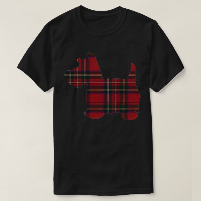 Royal Stewart Tartan Scottie Hund T Shirt (Design framsida)