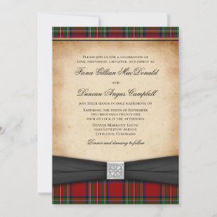 Royal Stuart Tartan Bröllopsbjudan Inbjudningar
