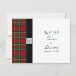 Royal Stuart Tartan Celtic Bröllop Responskort OSA Kort
