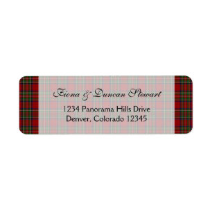 Royal Stuart Tartan Return-adressetikett Returadress Etikett