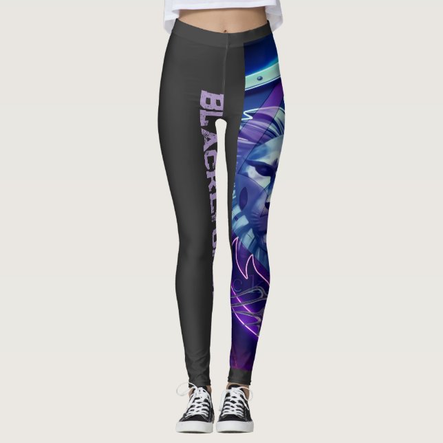 Royal svart Lyon 53 T-Shirt Leggings (Framsida)