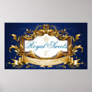 Royal Sweets and Tasty Treats Baby Shower Sign Poster