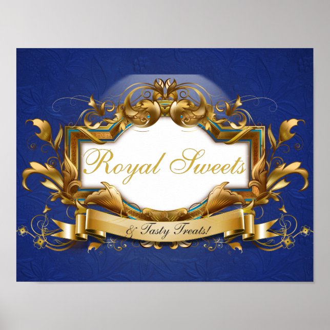 Royal Sweets & Treats Elegant Candy Buffet Sign Poster (Framsidan)