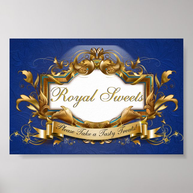 Royal Sweets & Treats Elegant Candy Buffet Sign Poster (Framsidan)
