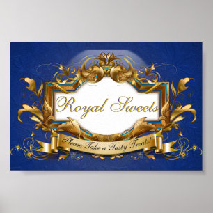Royal Sweets & Treats Elegant Godisbuffet skylt