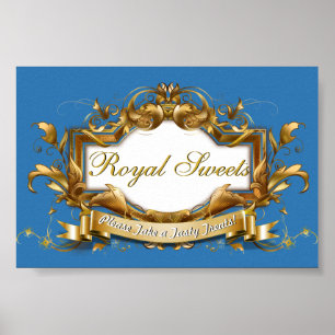 Royal Sweets & Treats Elegant Godisbuffet skylt