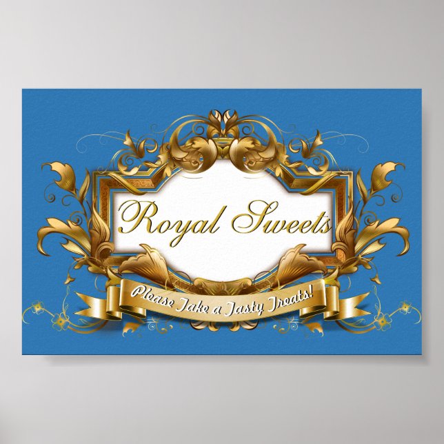 Royal Sweets & Treats Elegant Godisbuffet skylt (Framsidan)