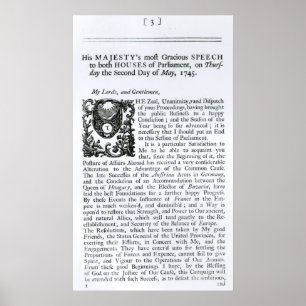 Royal Tal till parlamentets båda kammare Poster