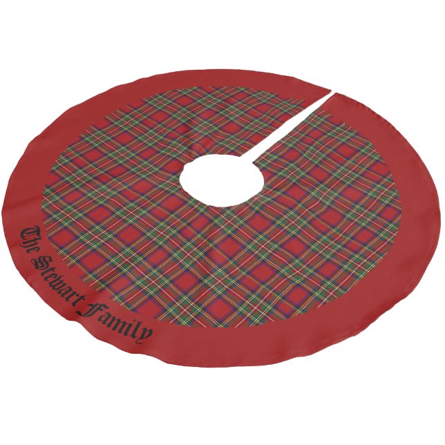 Royal Tartan Play Scottish Klan Din familj Namn Julgransmatta Borstad Polyester (Vinklad)