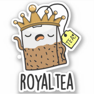 Royal-tea Funny Tea Pun Klistermärken