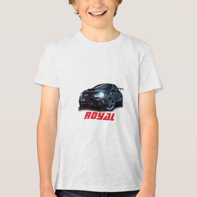 Royal Text Mark Car Design Pojkar Stylish T Shirt (Framsida)