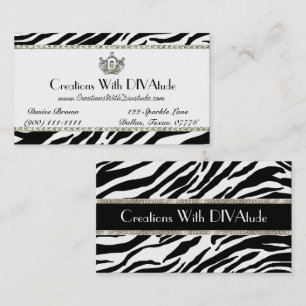 Royal Tiara Zebra tryck Affärskort Visitkort