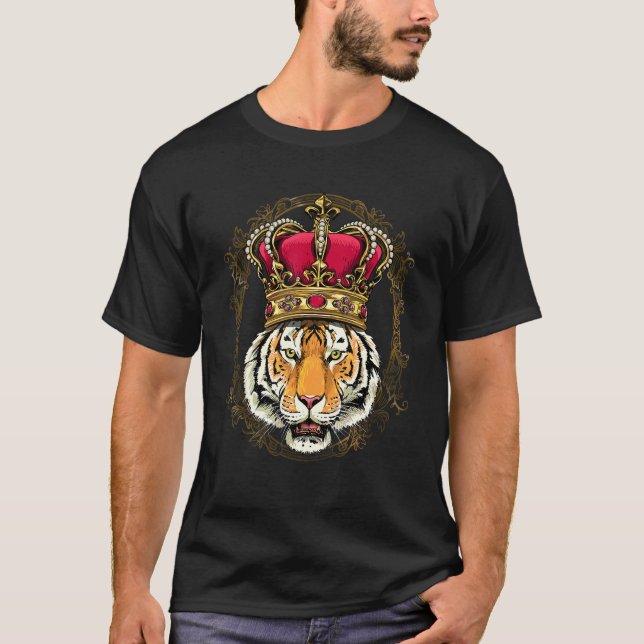 Royal Tiger King Queen Princess Zoo Animal Cat Tig T Shirt (Framsida)