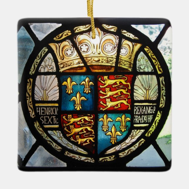Royal Tudor Jackat med Arm Henry VIII Glass med fa Julgransprydnad Keramik (Framsida)