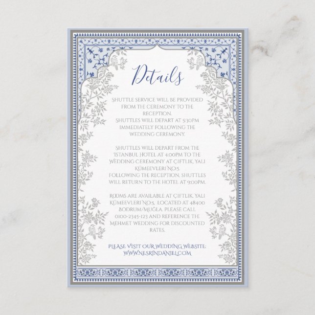 Royal Turkish Wedding Enclosure Card Tilläggskort (Framsida)
