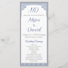 Royal turkiska Bröllopsprogram-kort Program